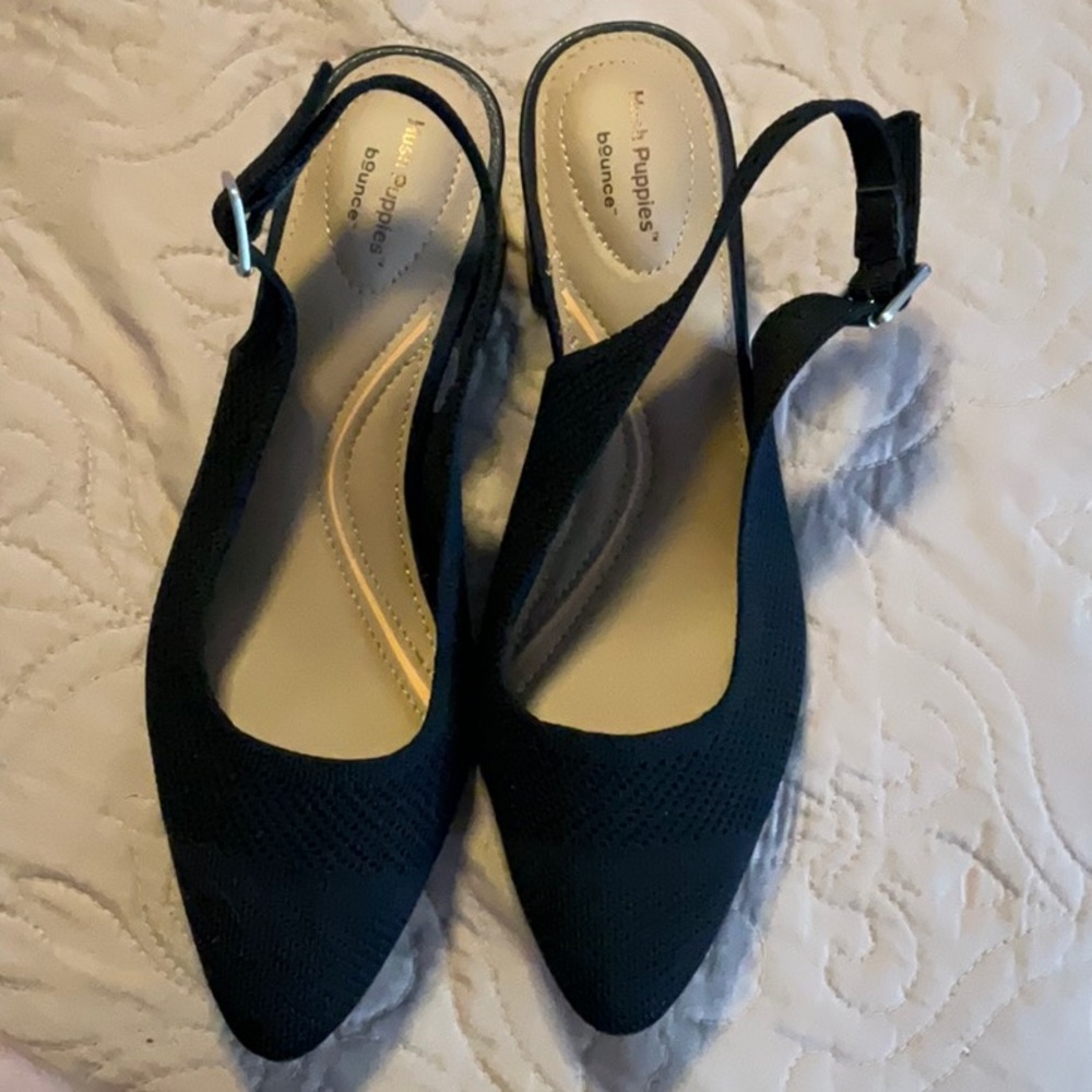 Hush Puppies Black Heeled Shoes Classic Elegant Design